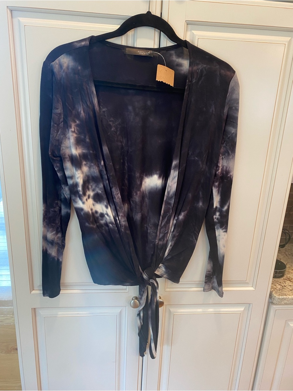 Survival tie-dye front tie Top